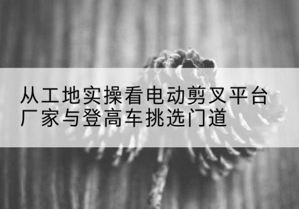 黔西南电动剪叉升降平台厂家-从工地实操看电动剪叉平台厂家与登高车挑选门道